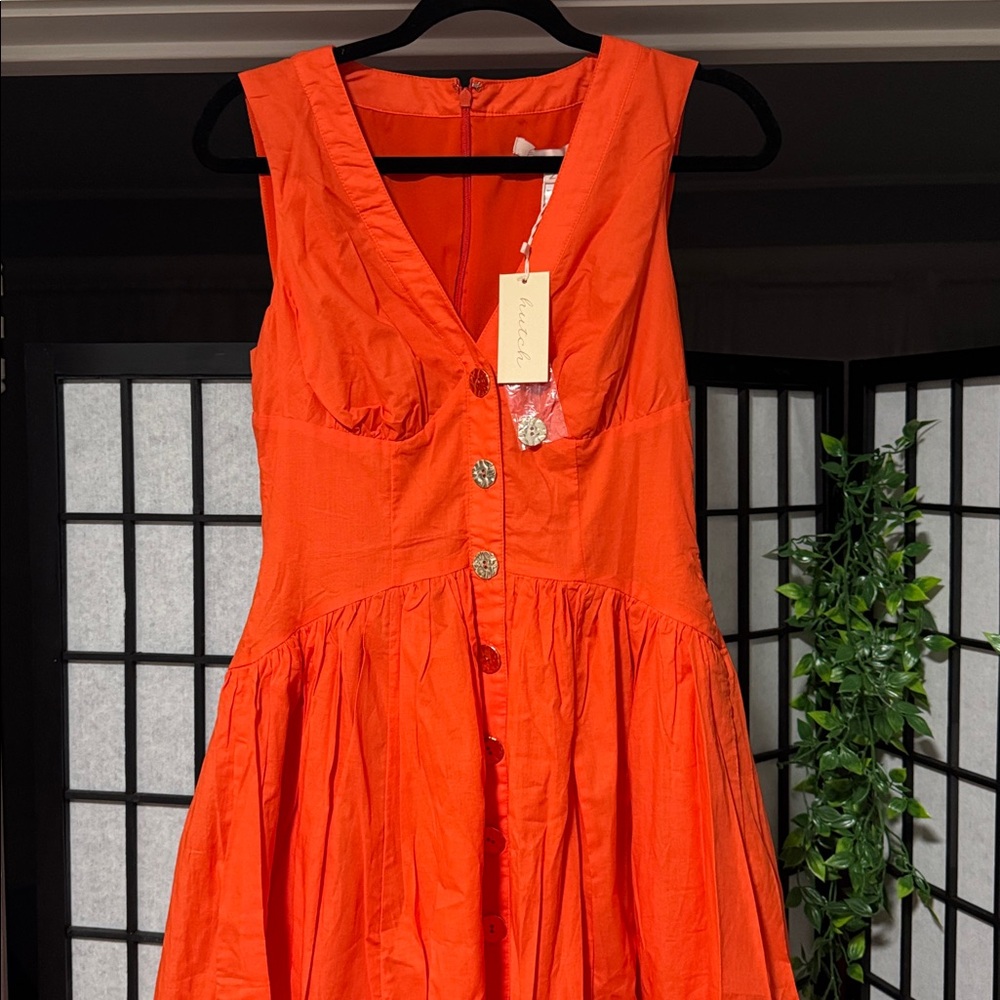 Anthropologie size 2 Hutch Indy Sleeveless V-Neck Button-Front Midi Dress - Picture 3 of 8
